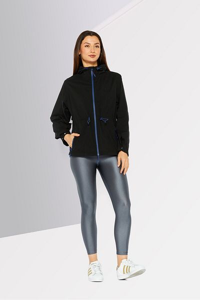 Lacoste Women Brand Logo Windbreaker Jacket, Black