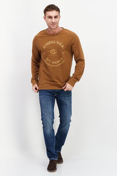 O'Neill Men Round Neck Graphic Print Long Sleeves Sweatshirt, Brown