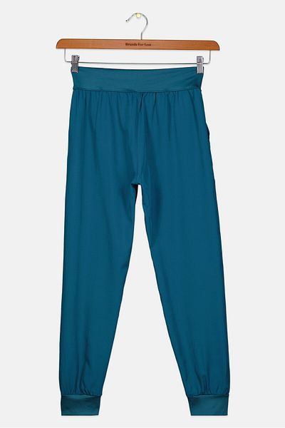 UMBRO Kids Girl Brand Logo High Waist Pants, Teal Blue