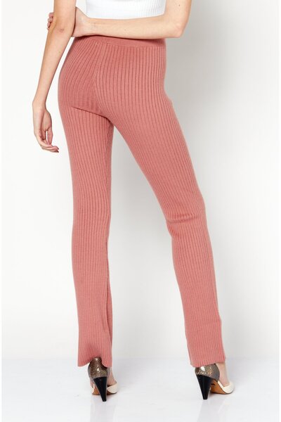 NA-KD Women Regular Fit Textured Trouser, Blush