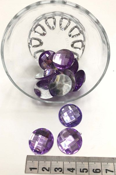 Hayalperest boncuk Lilac Round Plastic Strut Stone 10 Pieces