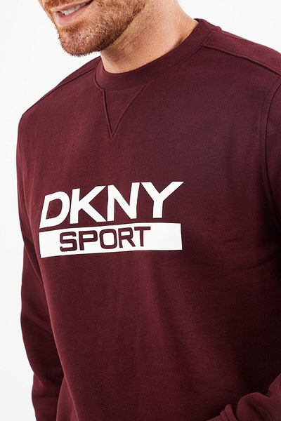 DKNY Sport Men Sport Fit Graphic Print Long Sleeves Sweatshirt, Maroon