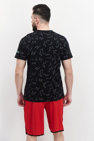 Ricky And Morty Men Crew Neck Short Sleeve Allover Print T Shirt, Black Combo