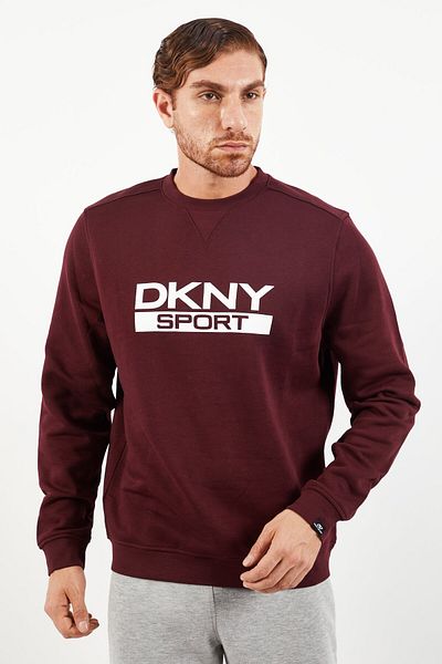 DKNY Sport Men Sport Fit Graphic Print Long Sleeves Sweatshirt, Maroon