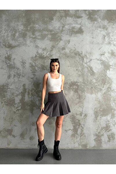 LACASE Жіноча чорна плісирована спідниця