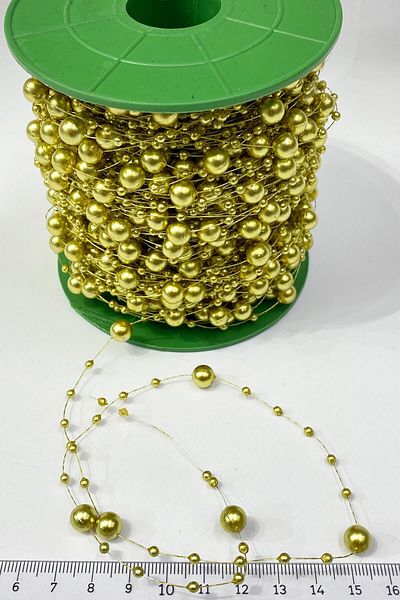 Hayalperest boncuk 10 Mt Dark Gold Line Ribbon Pearl