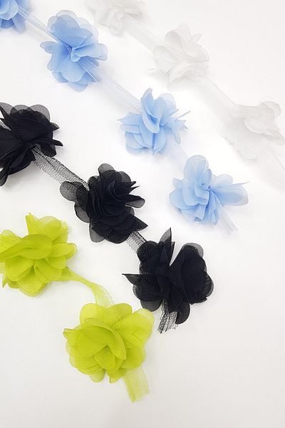 Hayalperest boncuk Colorful Laser Cut Tulle Chiffon Flower