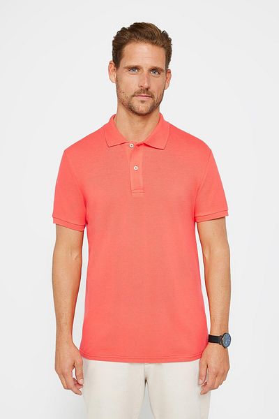 Tudors Ανδρικό T-Slim Fit Slim Fit 100% βαμβακερό μονόχρωμο μπλουζάκι Polo με γιακά με ρόδι