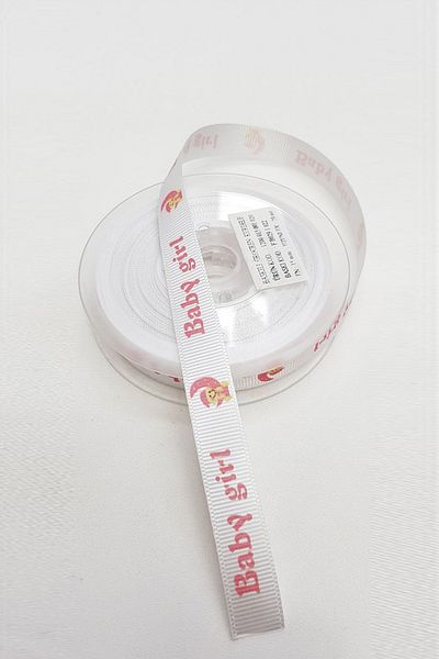 Hayalperest boncuk Λευκό Χρώμα Κόκκινο Γραπτό Grosgrain Κορδέλα με θέμα το μωρό 1,5 εκ
