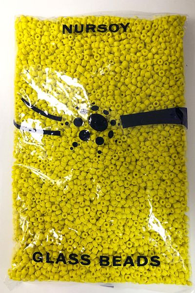 Hayalperest boncuk Ματ Κίτρινες Χάντρες Άμμου 4 Mm 500 γρ