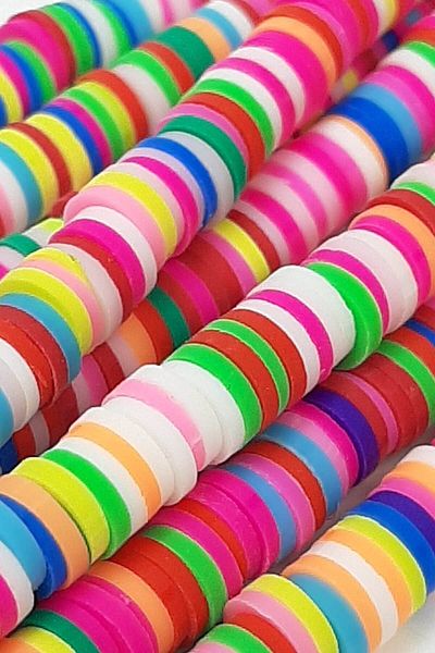 Hayalperest boncuk Colorful Pink Fimo Dough Beads 6 mm