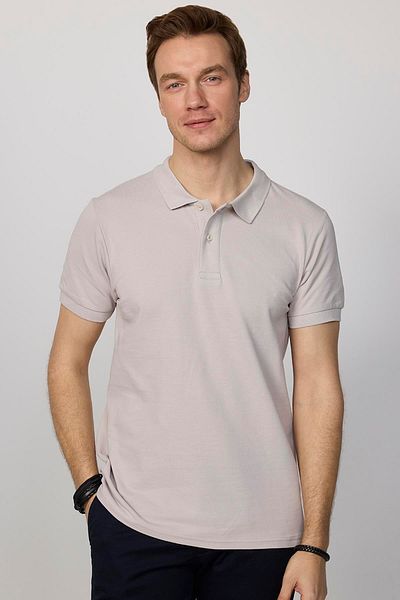 Tudors Ανδρικό μπλουζάκι με γιακά ανδρικό Slim Fit Slim Fit 100% βαμβακερό απλό πικέ πέτρα χρώματος