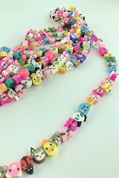 Hayalperest boncuk Fimo Bead with Animal Figure