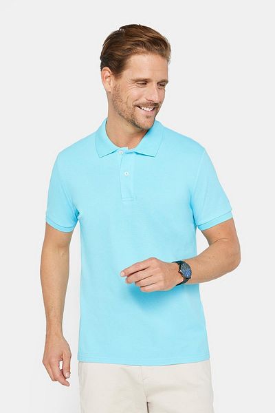 Tudors Ανδρικό μπλουζάκι Slim Fit Slim Fit 100% βαμβακερό απλό πικέ μπλε γιακά μπλουζάκι πόλο