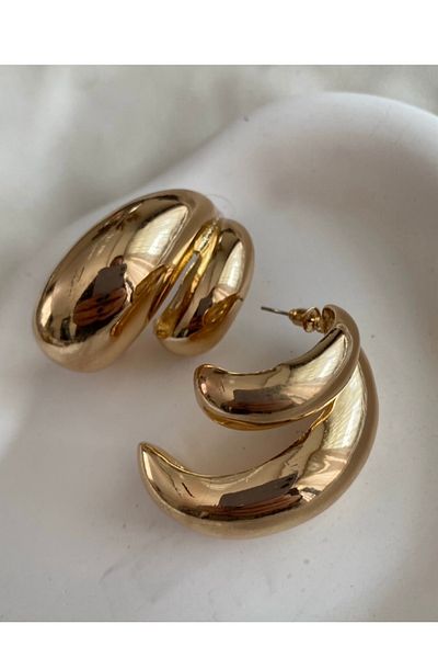 gaila design Steel United Big Earrings with Two Hoops