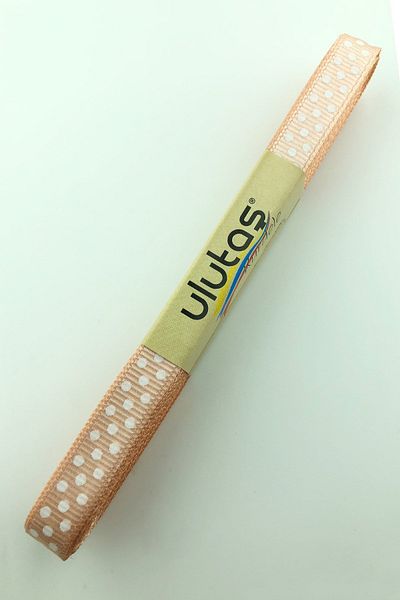 Hayalperest boncuk Κορδέλα Grosgrain Σκούρο Σολομό Πουά 1 εκ