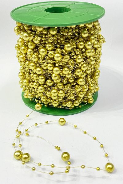 Hayalperest boncuk 10 Mt Dark Gold Line Ribbon Pearl