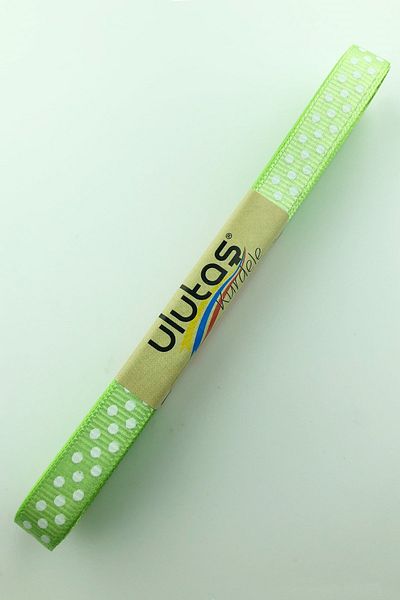 Hayalperest boncuk Πράσινη πουά κορδέλα Grosgrain 1 cm