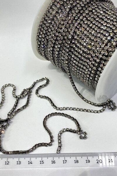 Hayalperest boncuk Κρυστάλλινη Πέτρα Μεταλλική Σχισμή Λωρίδα 12 mm 5 μέτρα