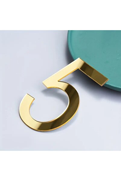 VENON Daire Kapı Numara Posta Kutusu Pleksi Gold Ayna Kendinden Yapışkanlı Ka...