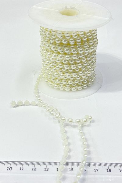 Hayalperest boncuk Πλαστική κορδέλα 6 mm 10 Mt - Half Pearl