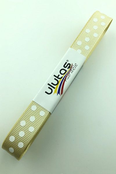 Hayalperest boncuk Μπεζ Πουά Κορδέλα Grosgrain 1,5 εκ