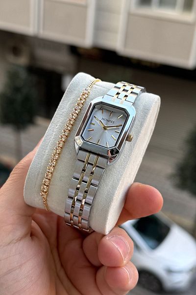 Homies Homi̇es Brand Steel Women's Wristwatch + Gift Bracelet