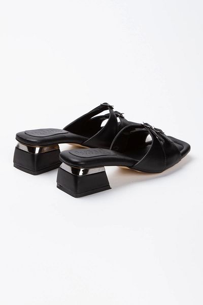 MFT AYAKKABI Women's Style Heeled Slippers Black