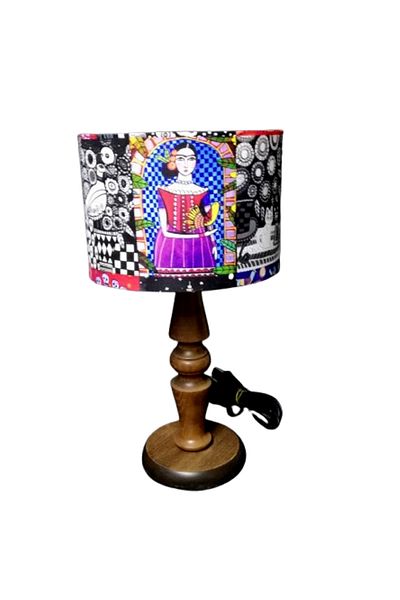 TEKAY AYDINLATMA Bedroom Lampshade with Wooden Legs