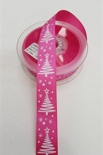 Hayalperest boncuk Panglică Grosgrain de Anul Nou Roz Fierbinte 2,5 Cm