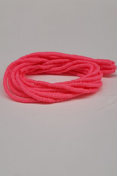Hayalperest boncuk Neon Fuchsia Fimo Dough Bead 4mm