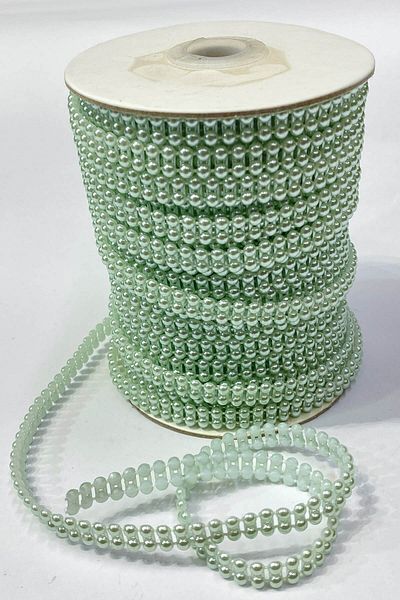 Hayalperest boncuk 4 Mm Half Pearl Plastic Ribbon - Double Row, 10 Mt