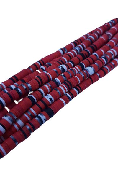Hayalperest boncuk Κόκκινες Μαύρες Χάντρες ζύμης Fimo 6 mm