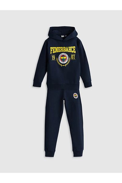 LC Waikiki LCW Kids Navy Blue Hooded Boys αθλητική φόρμα