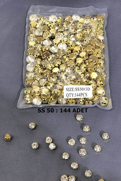 Hayalperest boncuk Yellow Metal Case Strut Beyoğlu Stone (1 Pack) Ss 50 144 Pieces