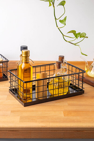 FH finehome Black Large Rectangular Organizer - Marta Wire