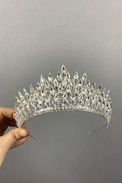 Hayalperest boncuk Coroana de mireasa 3D Silver Drop