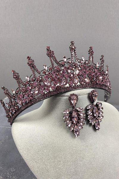 Hayalperest boncuk Set de coroană și cercei cu picătură Leonis Bridal Henna