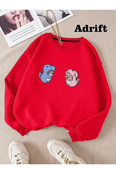 Adrift Drăguț Pisică Mouse Mole Street Trend Design Harajuku/Gotic Roșu