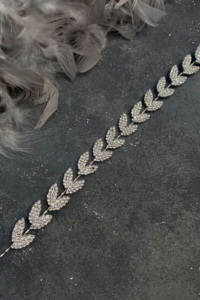Hayalperest boncuk Accesoriu de păr Bella Mireasa cu Motiv Frunze de Argint
