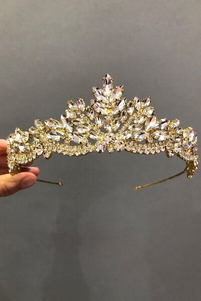 Limelia Χρυσό επιχρυσωμένο στέμμα νύφης