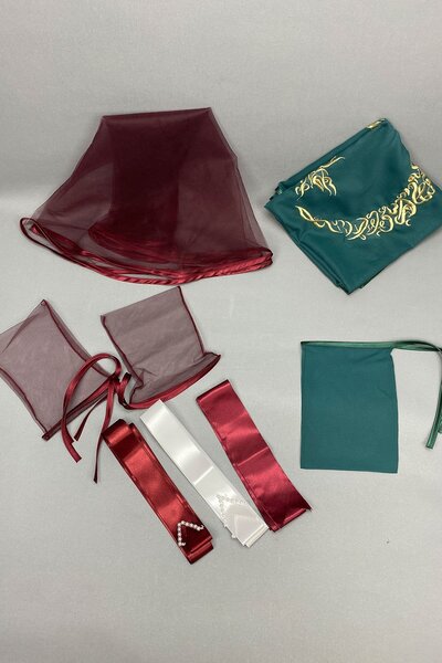 Hayalperest boncuk cu vipușcă Set de voal de mireasă brodat, acoperire pentru...