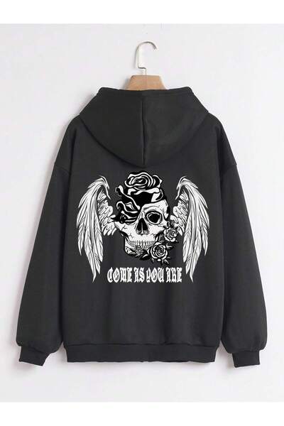 donamod سترة بغطاء للرأس بتصميم جمجمة وحروف الهالوين من سلسلة Coke