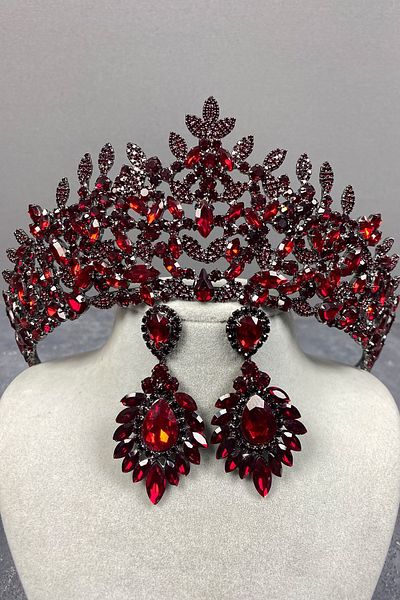Hayalperest boncuk Set de cercei cu coroană și navetă Oscar Bridal Henna