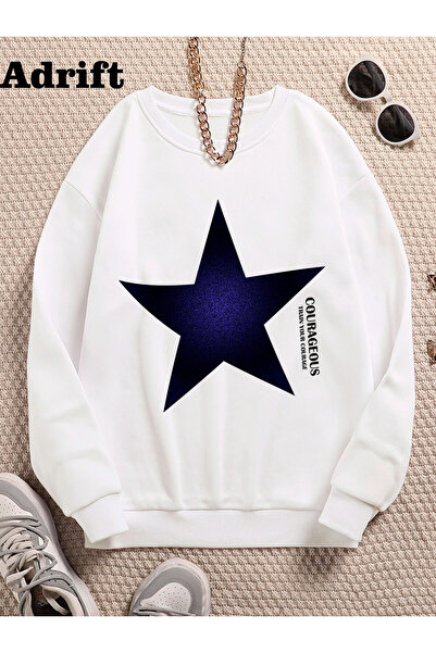 Adrift Star Y2k Harajuka Style Trend de Stradă Design Harajuku/gotic Alb