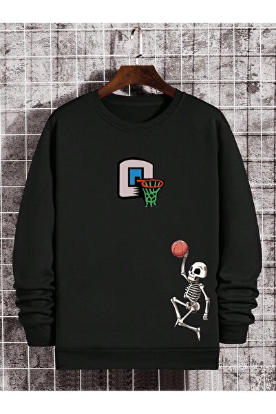 donamod Hanorac căptușit cu imprimeu schelet și baschet din seria Coko