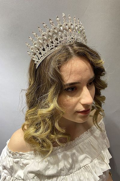 Hayalperest boncuk Coroană de mireasă cu henna afumată antracit