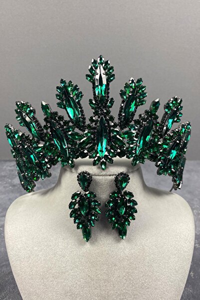 Limelia Σετ σκουλαρίκια με κορώνα νύφης Dalia High Stone