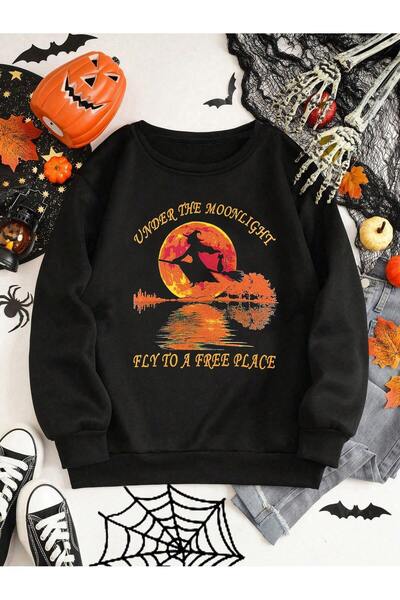 donamod Hanorac cu căptușeală termică cu imprimeu PUNK Halloween din seria Coke