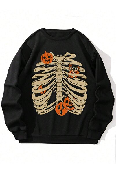 donamod سويت شيرت مبطن بطبعة الهالوين من سلسلة NITAGUT من Coko